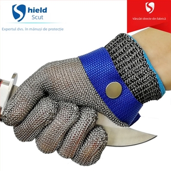 Mănuși de unică folosință din sârmă de oțel, protecție la tăiere nivel 5, cod produs Jkf540702819010