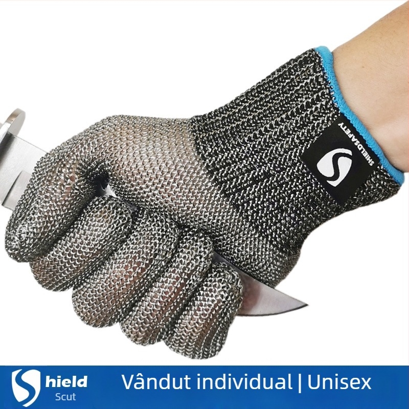 Mănuși de unică folosință din sârmă de oțel, protecție la tăiere nivel 5, cod produs Jkf540702819010