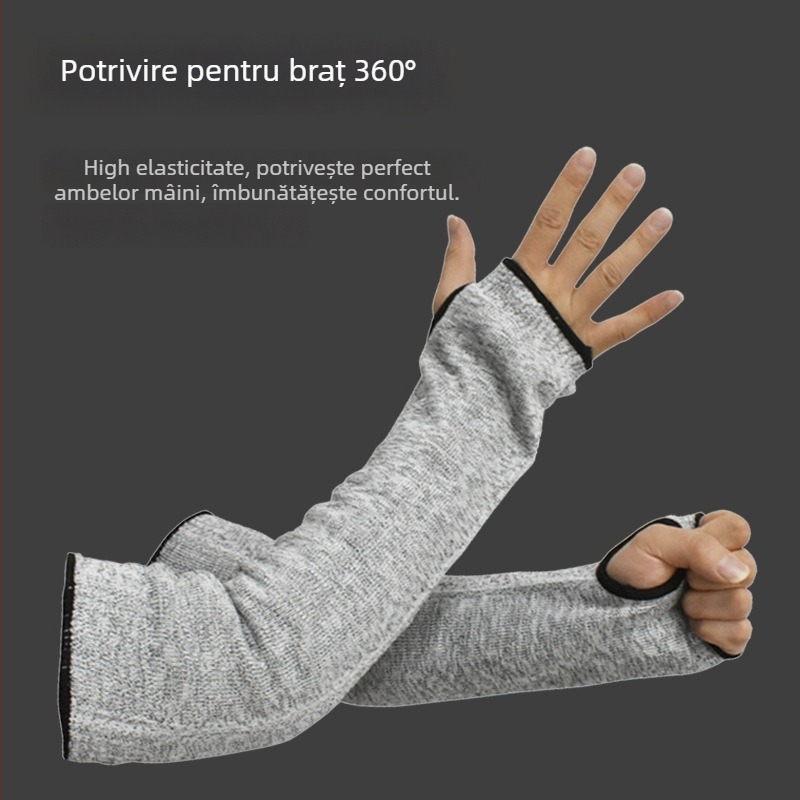 Manșete lungi de protecție HPPE – anti-tăiere; pentru construcții, agricultură, silvicultură, zootehnie, petrol, minerit, fabricarea de utilaje