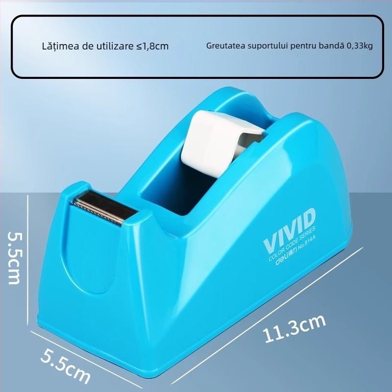 Dispenser pentru bandă adezivă – Model 814a, Carcasă din plastic, Lățimea benzii până la 22 mm, Greutate netă 450 g
