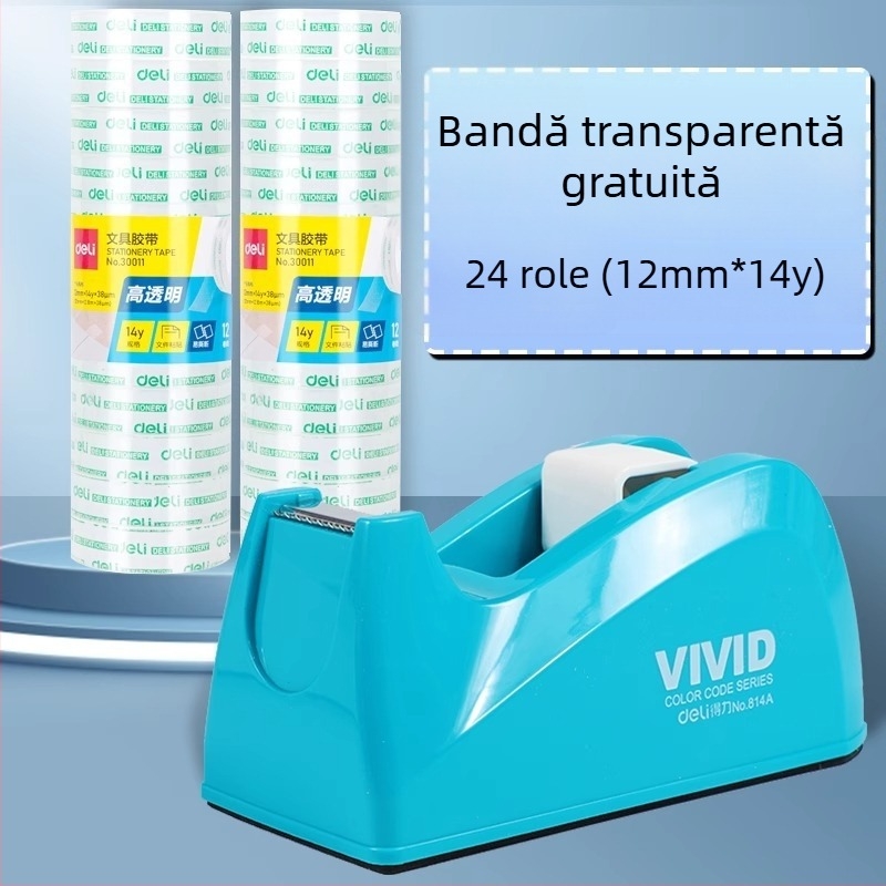 Dispenser pentru bandă adezivă – Model 814a, Carcasă din plastic, Lățimea benzii până la 22 mm, Greutate netă 450 g