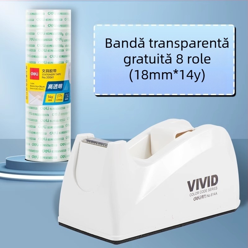 Dispenser pentru bandă adezivă – Model 814a, Carcasă din plastic, Lățimea benzii până la 22 mm, Greutate netă 450 g