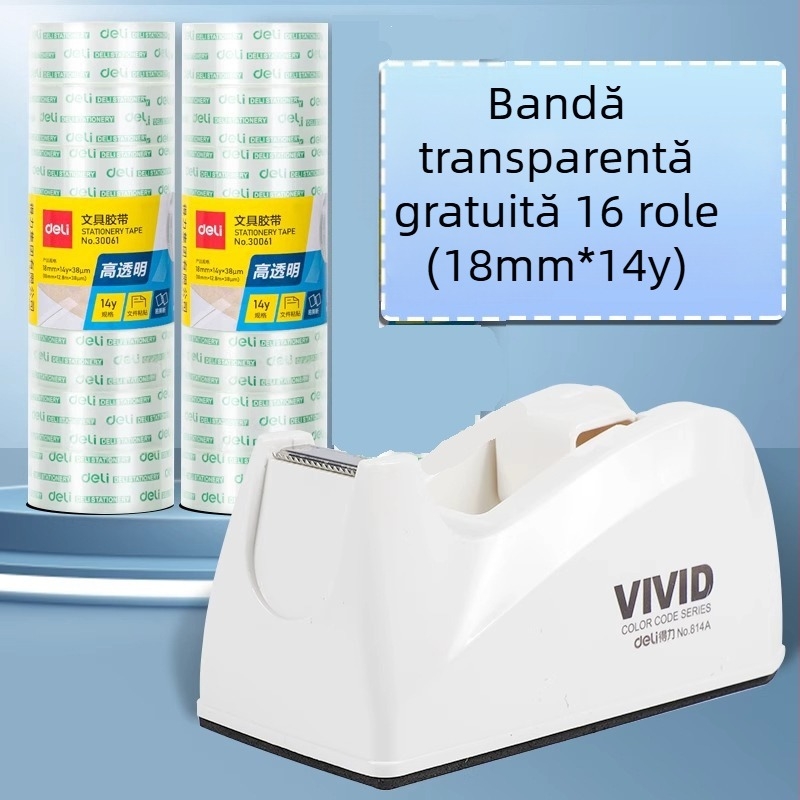 Dispenser pentru bandă adezivă – Model 814a, Carcasă din plastic, Lățimea benzii până la 22 mm, Greutate netă 450 g
