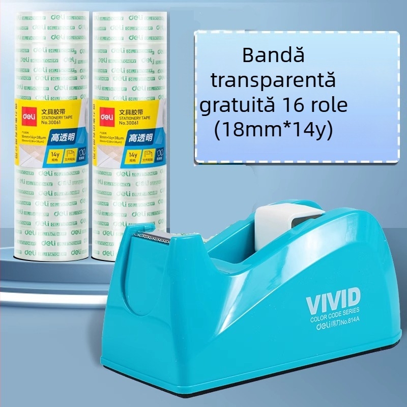 Dispenser pentru bandă adezivă – Model 814a, Carcasă din plastic, Lățimea benzii până la 22 mm, Greutate netă 450 g