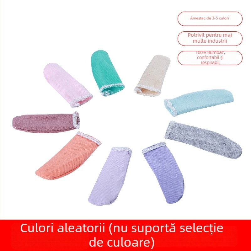 Protecții pentru deget din bumbac, groase, rezistente la uzură, împotriva prafului, respirabile, absorbante de transpirație, pentru uz industrial
