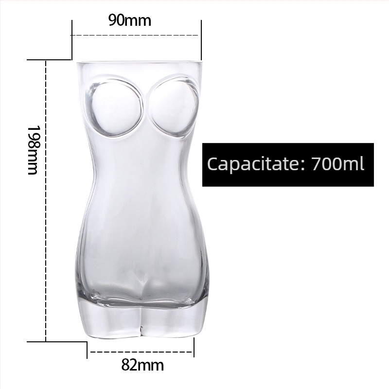 Pahar de vin din sticlă, sticlă îngroșată, capacitate mare, pentru uz casnic și bar