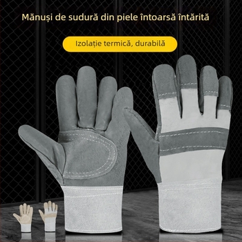 Ji Liuliu Mănuși de sudură – piele de vită + pânză, pentru șantiere electrice