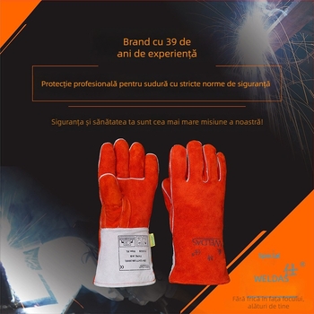 Mănuși de sudură din piele de vițel, groase, izolație termică înaltă, rezistente la uzură, pentru sudare electrică