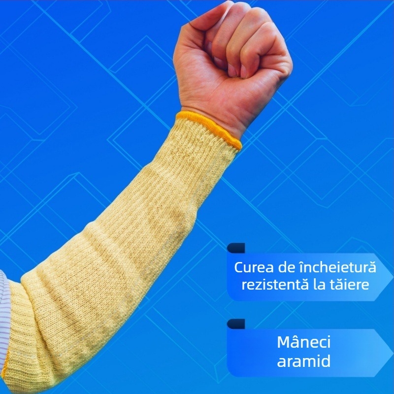 Manșete pentru braț din Kevlar – rezistente la uzură, protecție anti-tăiere pentru fierăstrău cu lanț, tăiere, grădinărit și muncă industrială (versiune extinsă)
