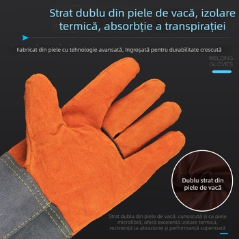 Orlis Mănuși de sudură — Piele de vită, rezistență la temperaturi înalte, anti-arzire, rezistente la uzură; greutăți 208.1 g, 243.1 g, 327.8 g