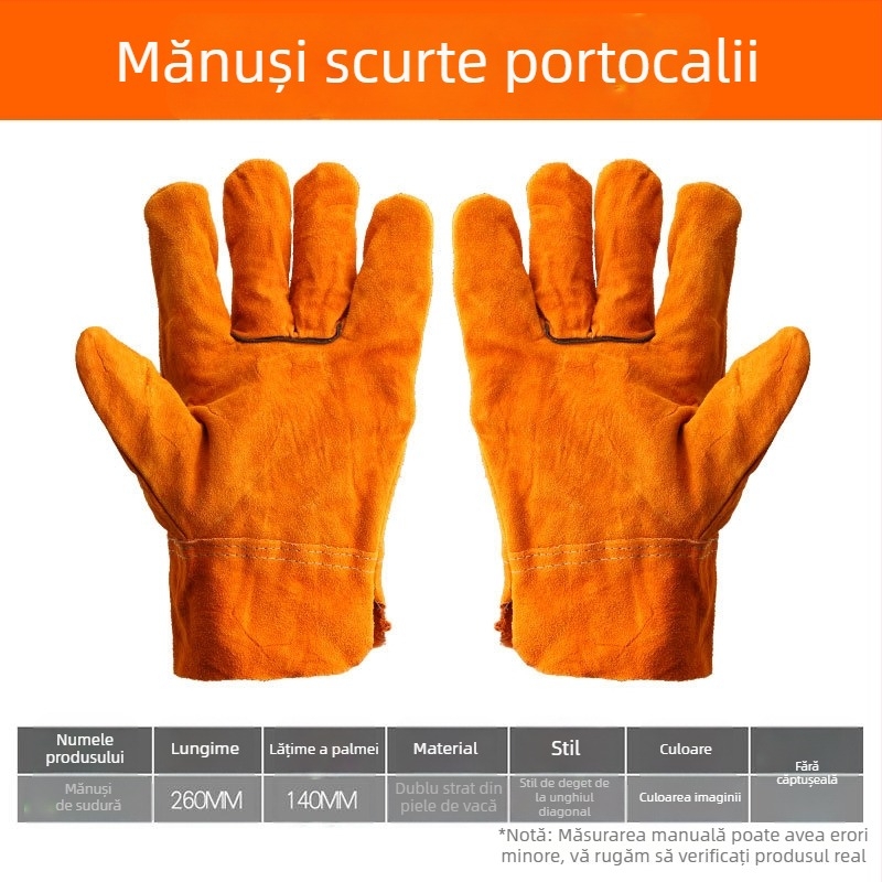 Orlis Mănuși de sudură — Piele de vită, rezistență la temperaturi înalte, anti-arzire, rezistente la uzură; greutăți 208.1 g, 243.1 g, 327.8 g
