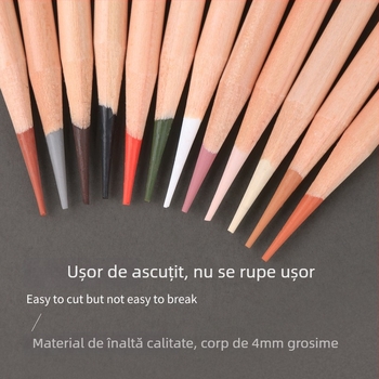 Set de 24 creioane de cărbune pentru schițe profesionale – pentru studenți la artă, corp din lemn, 2B, ambalaj de bază, cod produs G-09606