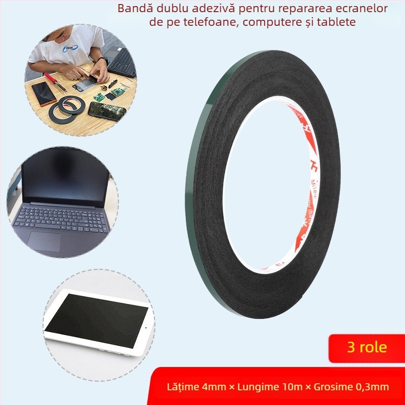 Milky bandă adezivă dublă din spumă, cu adeziv acrilic de înaltă vâscozitate – bază din spumă, potrivită pentru electronice, hârtie, plastic și echipamente