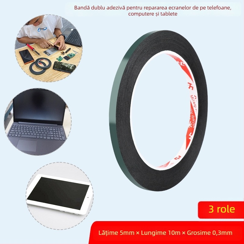 Milky bandă adezivă dublă din spumă, cu adeziv acrilic de înaltă vâscozitate – bază din spumă, potrivită pentru electronice, hârtie, plastic și echipamente