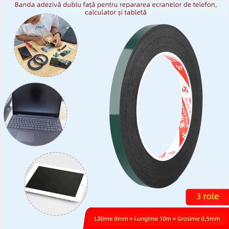 Milky bandă adezivă dublă din spumă, cu adeziv acrilic de înaltă vâscozitate – bază din spumă, potrivită pentru electronice, hârtie, plastic și echipamente