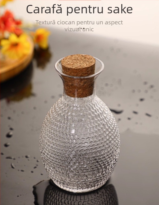 Set din sticlă rezistentă la căldură pentru încălzirea vinului, cu oală și pahare, 6 piese, stil National Tide Wind