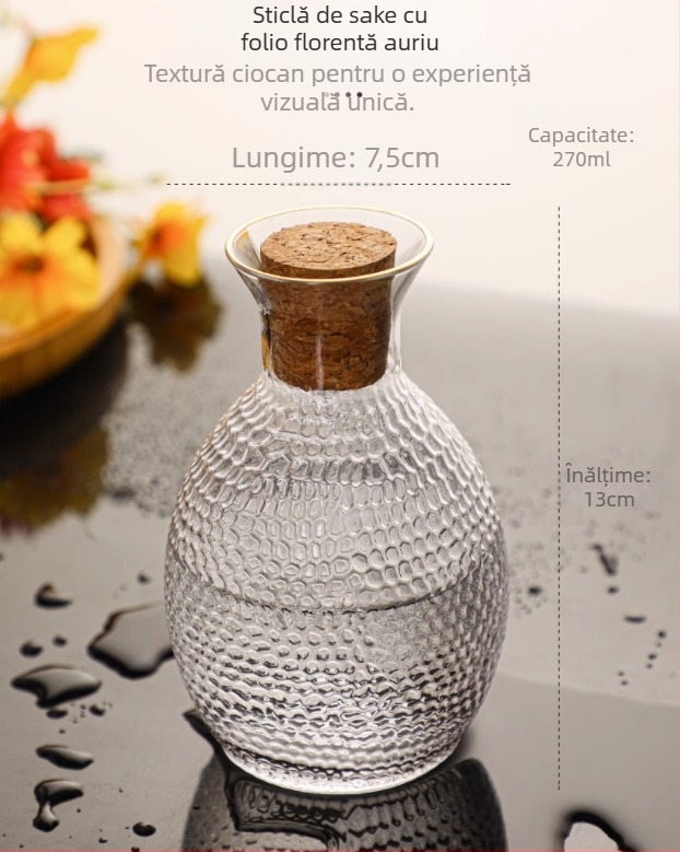 Set din sticlă rezistentă la căldură pentru încălzirea vinului, cu oală și pahare, 6 piese, stil National Tide Wind