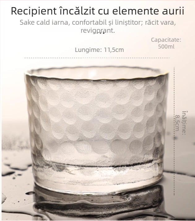 Set din sticlă rezistentă la căldură pentru încălzirea vinului, cu oală și pahare, 6 piese, stil National Tide Wind