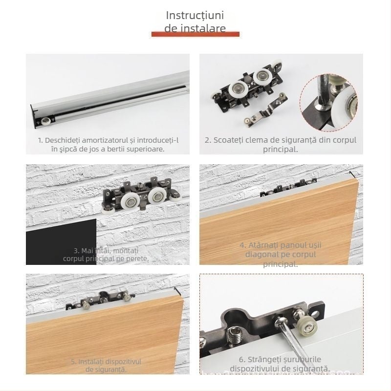 Hardvare pentru uși glisante din aluminiu – Vishunda OEM, încărcare maximă 80 kg, interval 800–1200 mm