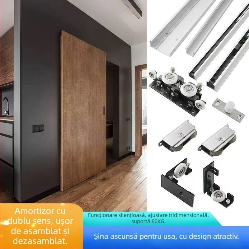 Hardvare pentru uși glisante din aluminiu – Vishunda OEM, încărcare maximă 80 kg, interval 800–1200 mm
