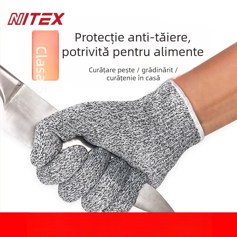 NITEX N1305 mănuși anti-tăiere, nivel 5, HPPE, pentru prelucrarea alimentelor, grădinărit și reparații auto