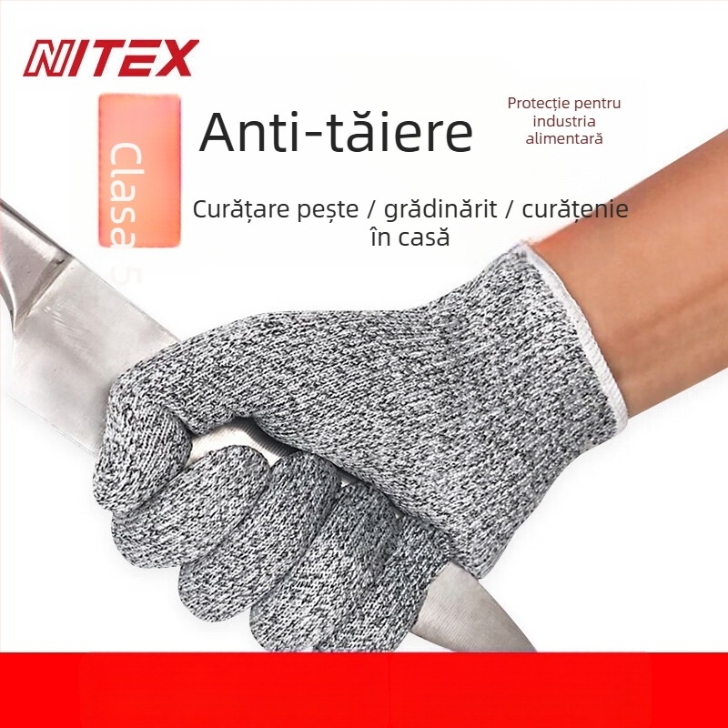 NITEX N1305 mănuși anti-tăiere, nivel 5, HPPE, pentru prelucrarea alimentelor, grădinărit și reparații auto
