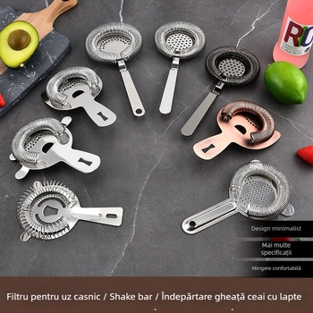 Hechang filtru de gheata din otel inoxidabil si separator de gheata cu arc pentru cocktailuri, stil creativ, 50 g, ambalaj OPP