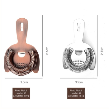 Hechang filtru de gheata din otel inoxidabil si separator de gheata cu arc pentru cocktailuri, stil creativ, 50 g, ambalaj OPP