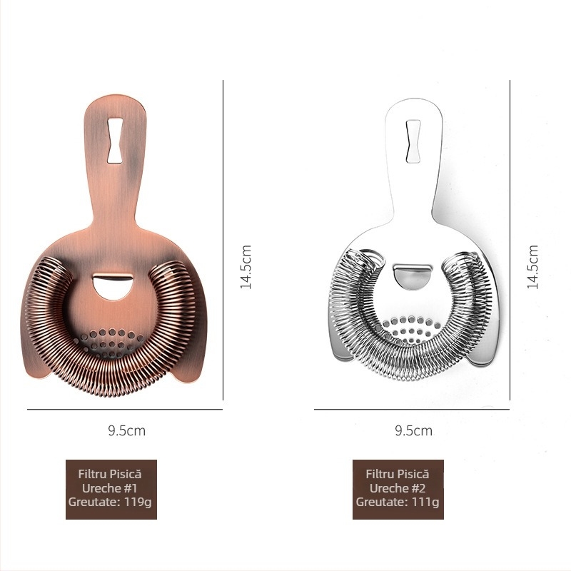 Hechang filtru de gheata din otel inoxidabil si separator de gheata cu arc pentru cocktailuri, stil creativ, 50 g, ambalaj OPP