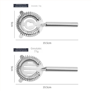 Filtru de gheață din oțel inoxidabil și instrument de blocare a gheții pentru cocktailuri, ceai cu lapte și cafea - stil minimalist modern, 72 g