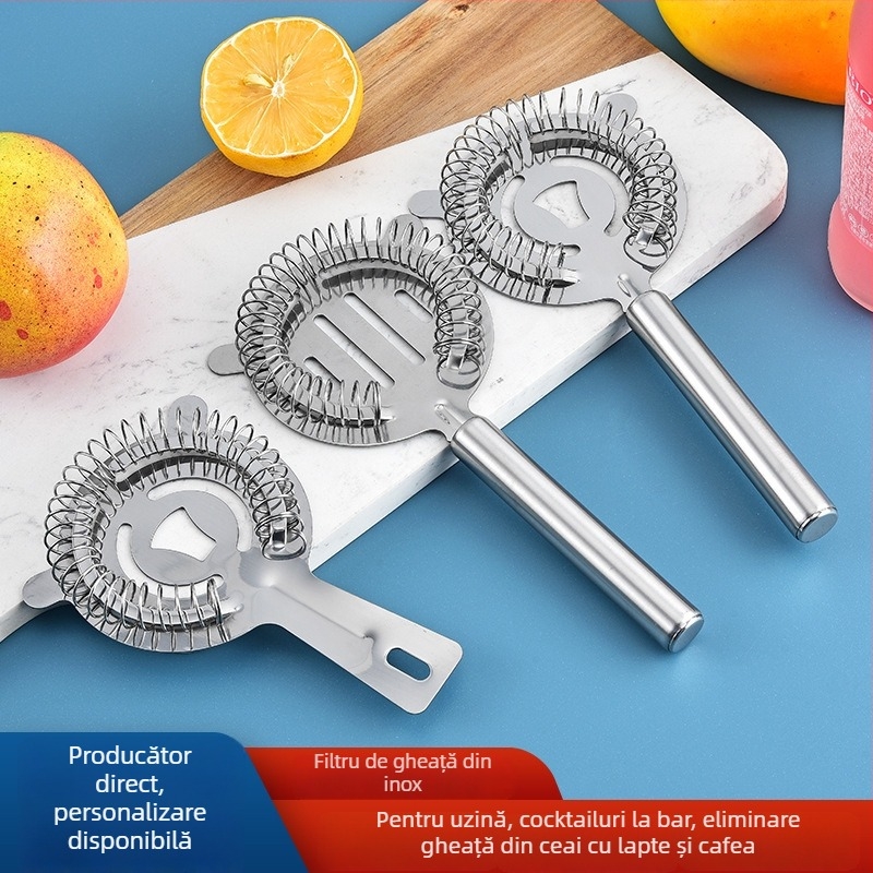 Filtru de gheață din oțel inoxidabil și instrument de blocare a gheții pentru cocktailuri, ceai cu lapte și cafea - stil minimalist modern, 72 g