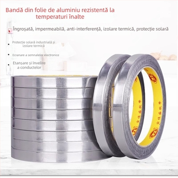 Bandă din folie de aluminiu - rezistentă la temperaturi înalte, conductivă și anti-statică, grosime 0,05–0,2 mm, folie de aluminiu, pentru baterii de telefoane, monitoare și compresoare de aer condiționat
