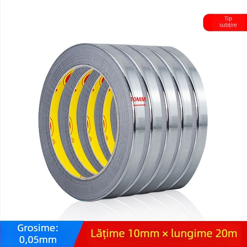 Bandă din folie de aluminiu - rezistentă la temperaturi înalte, conductivă și anti-statică, grosime 0,05–0,2 mm, folie de aluminiu, pentru baterii de telefoane, monitoare și compresoare de aer condiționat