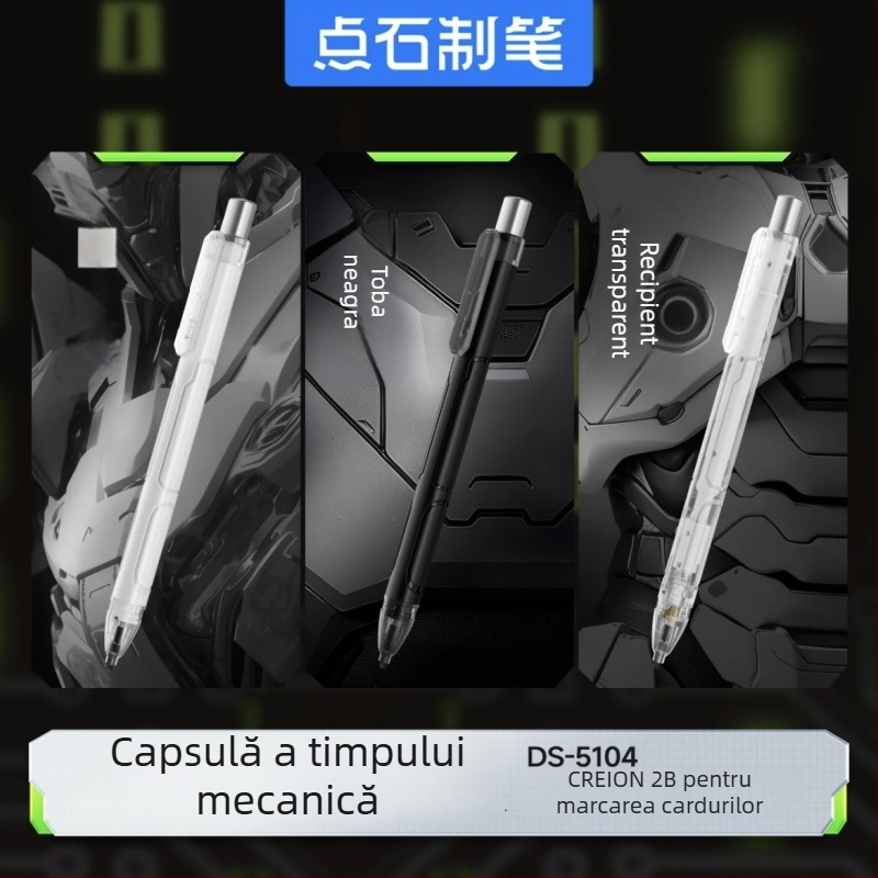 Creion mecanic pentru examenele elevilor, grafit 2B, modelul 5104, carcasă din plastic, Touchstone