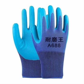 Mănuși din latex, textură embosată, antiderapante, pentru uz în fabrici/șantiere, rezistente la tăiere