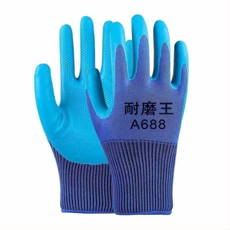 Mănuși din latex, textură embosată, antiderapante, pentru uz în fabrici/șantiere, rezistente la tăiere