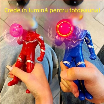 Ventilator-jucărie cu LED, din plastic, portabil, operare manuală, pentru elevi