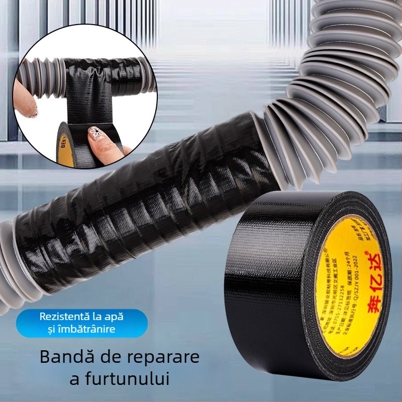 Bandă de reparație pentru scurgeri la țevi – bază textilă, autoadezivă, rezistentă la apă, etanșare pentru țevi, chiuvete și mașini de spălat