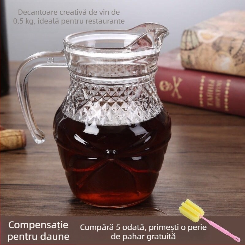Decantator de vin cu corp îngroșat, stil modern minimalist; capacitate 1–100 ml; lansat în 2023; set.