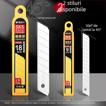 Lama pentru cutter universal SK5 oțel, utilizare industrială, pentru tapet și tăierea hârtiei - M&G Morning Light