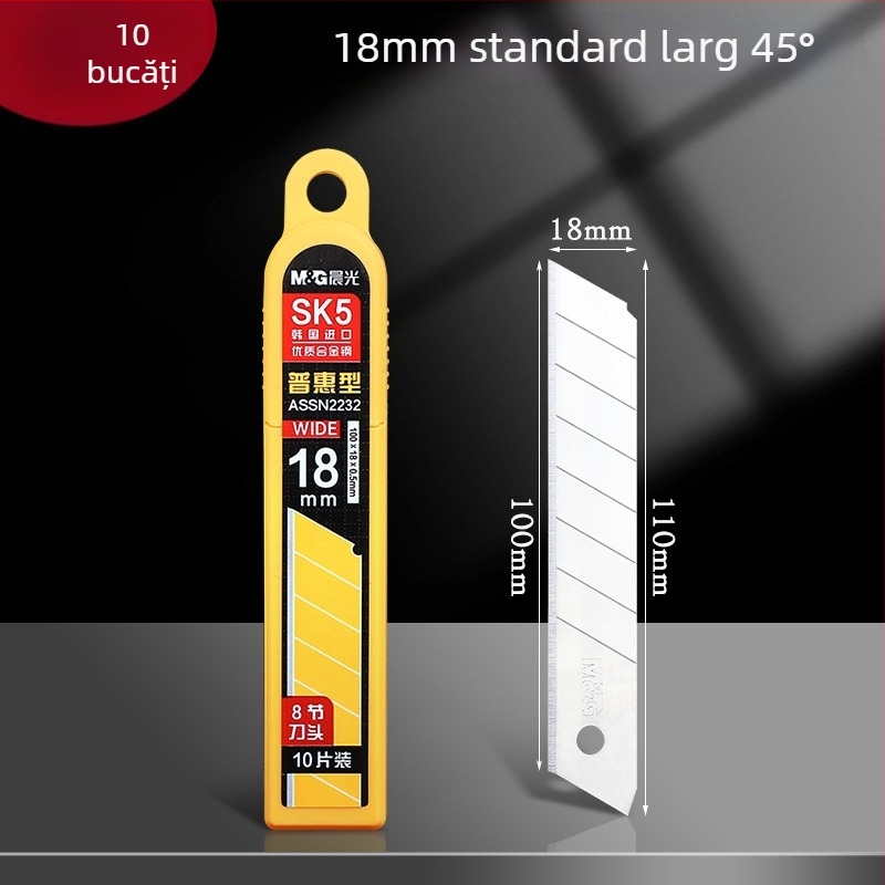 Lama pentru cutter universal SK5 oțel, utilizare industrială, pentru tapet și tăierea hârtiei - M&G Morning Light