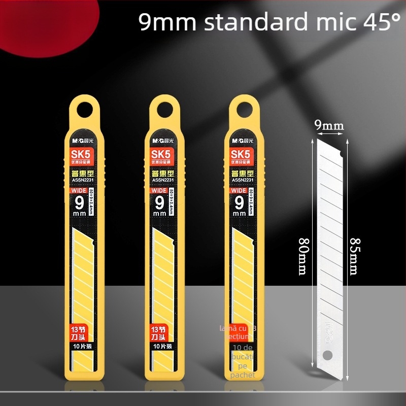 Lama pentru cutter universal SK5 oțel, utilizare industrială, pentru tapet și tăierea hârtiei - M&G Morning Light