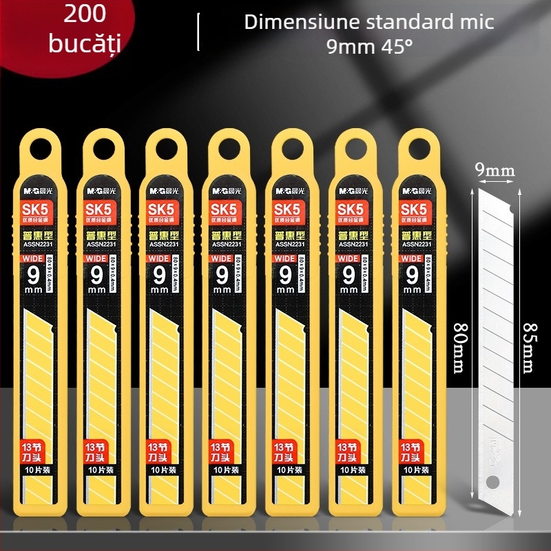 Lama pentru cutter universal SK5 oțel, utilizare industrială, pentru tapet și tăierea hârtiei - M&G Morning Light