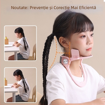 Connishen Colier cervical pentru copii, îmbunătățit, pentru corecția posturii – ABS+PC, suport pentru gât, model H304, garanție 6 luni