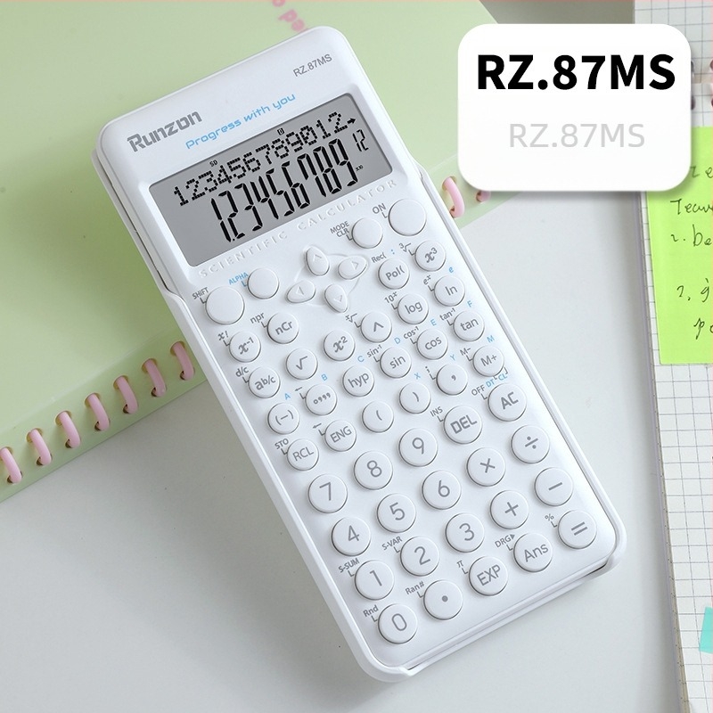 Calculator științific pentru studenți – portabil, ecran de 12 cifre, plastic ABS, model RZ.87ms, imprimare logo personalizat, baterie neincluse