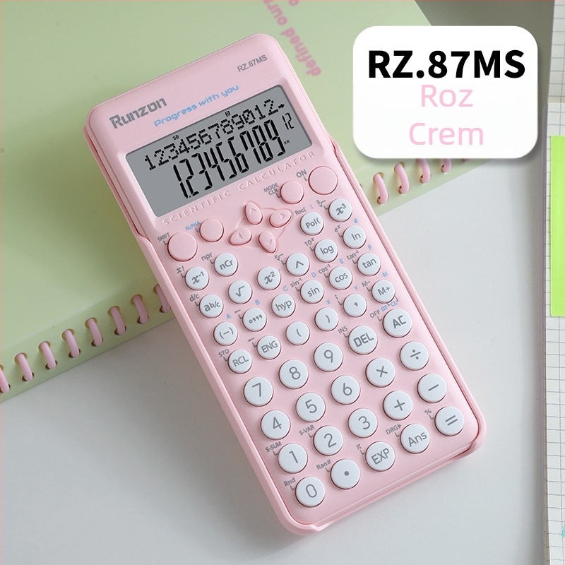 Calculator științific pentru studenți – portabil, ecran de 12 cifre, plastic ABS, model RZ.87ms, imprimare logo personalizat, baterie neincluse