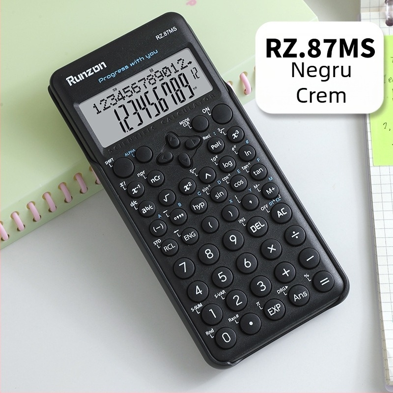Calculator științific pentru studenți – portabil, ecran de 12 cifre, plastic ABS, model RZ.87ms, imprimare logo personalizat, baterie neincluse