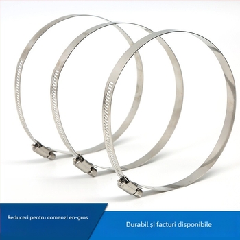 Colier pentru țevi din oțel inoxidabil 201, stil american, pentru cabluri pe stâlpi electrici, design inel complet pentru monitorizare și iluminat
