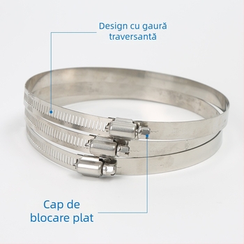 Colier pentru țevi din oțel inoxidabil 201, stil american, pentru cabluri pe stâlpi electrici, design inel complet pentru monitorizare și iluminat