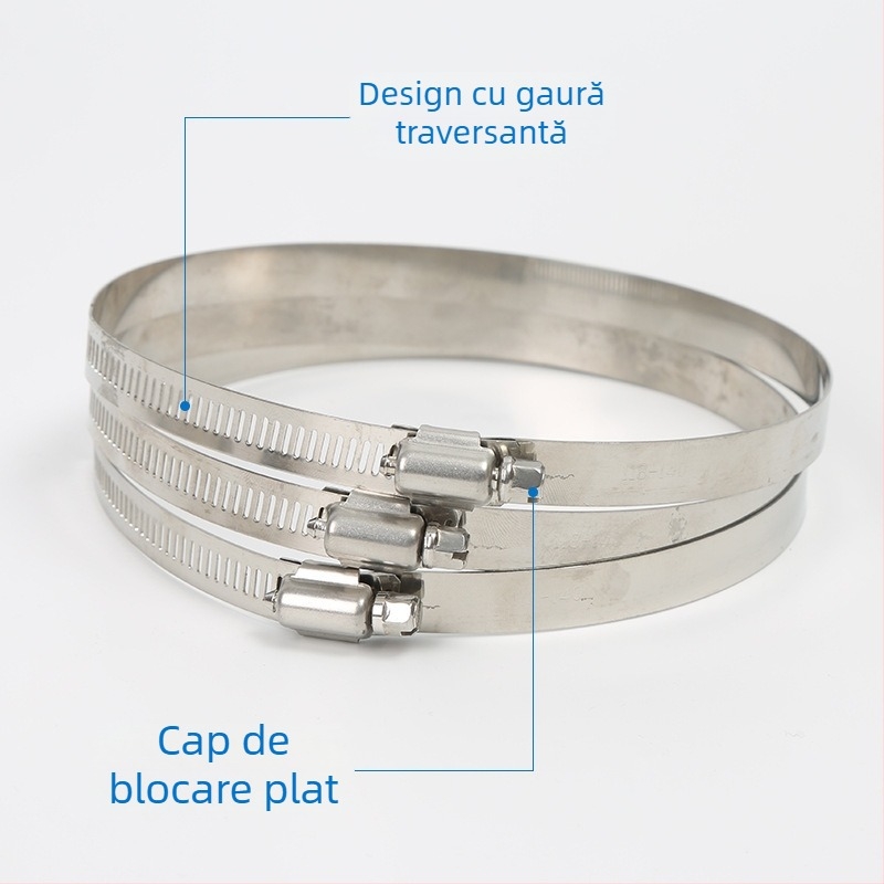 Colier pentru țevi din oțel inoxidabil 201, stil american, pentru cabluri pe stâlpi electrici, design inel complet pentru monitorizare și iluminat
